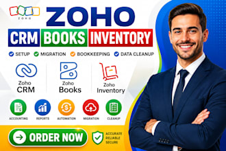 setup zoho CRM books migration bookkeeping accounting data inventory cleanup