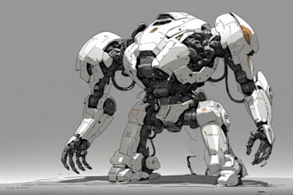 design sci fi mecha and robot concept art