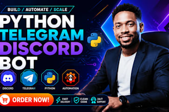 build custom python bots ai automation tools web scrapers telegram discord bots