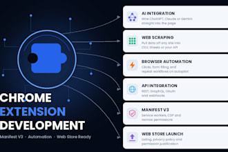 build chrome extension,browser extension,manifest v3,scraper,web store listing