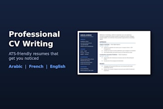 write and design a professional ats friendly CV or resume