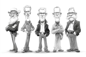 draw digital caricature portraits from photos