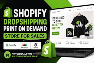 setup shopify store website shopify dropshipping print on demand store for sale