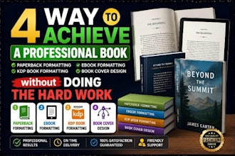 do paperback formatting, ebook formatting, KDP book formatting book cover design