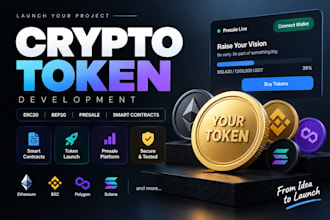 develop erc20 bep20 tokens, smart contracts and presale dapps