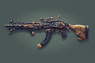 create weapon design and illustration