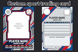 create custom sport trading card design, tcg for baseball, basketball nfl