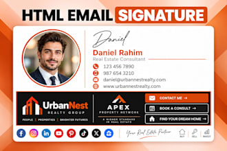 do clickable HTML email signature for outlook, gmail, apple mail