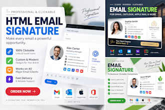 do clickable HTML email signature for outlook, gmail, apple mail etc