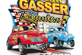 make a classic muscle automotive car logo for t shirt and apparel