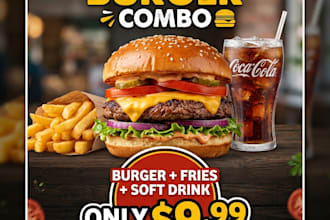 design a modern food poster for your restaurant