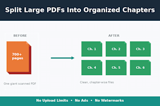 split large scanned PDF files into organized chapters using python