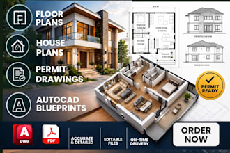 design architectural floor plans, house plans, permit and autocad blueprints