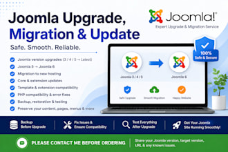 upgrade, migrate, and update your joomla website
