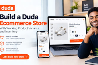 build a duda ecommerce store with working product variants and inventory