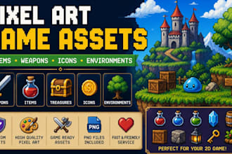 create custom pixel art game assets