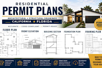 create structural drawings, architectural permit ready plans for ca fl