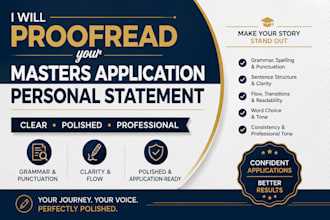 proofread your masters application personal statement eras statement and sop