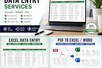 do accurate data entry and web research