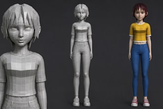 create stylized low poly and high poly 3d models for games and for 3d printing