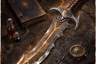 high quality weapon concept art for gaming and more