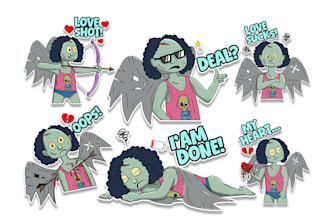 draw character stickers for telegram and other chat app