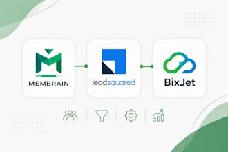 set up membrain, leadsquared and bixjet CRM