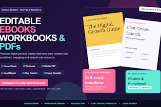 design canva PDF workbook, canva ebook, canva templates, etsy digital products