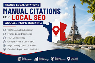 build manual france local citations for local SEO google maps ranking