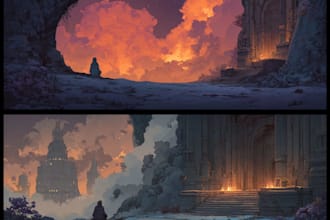 create environmental concept 2d diorama