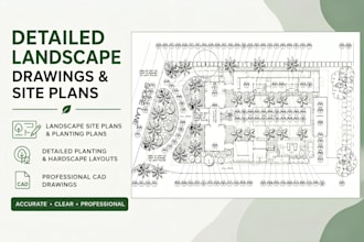 draft detailed landscape site plans, planting plans and cad drawing sets
