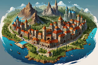 create city, event, tourist, and fantasy map illustration