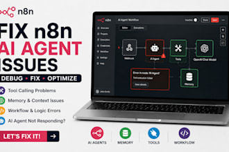 fix n8n ai agent errors, tool calling, memory and workflow issues