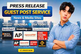 publish news articles, provide SEO guest post backlinks and PR distribution