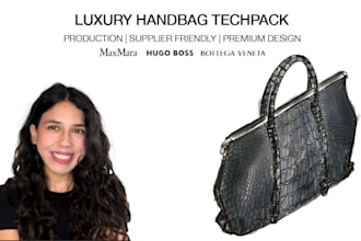 design any luxury handbag, small leathergoods techpack