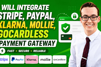 integrate stripe paypal klarna mollie gocardless payment gateway