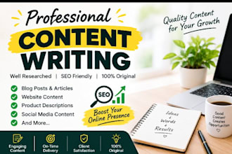 write high quality SEO blog posts and articles