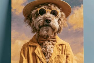 draw awesome custom pet portrait, dog portrait, cat portrait