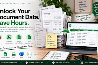 extract data from PDF and documents into excel or CSV