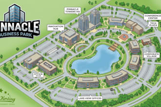 create 2d 3d amusement park maps, visitor maps and vector maps