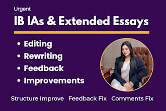offer ib ia and extended essay editing and feedback
