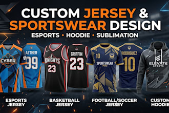 design custom jersey, hoodie, esports and sublimation sportswear
