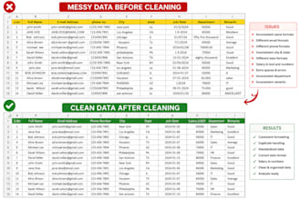 clean,format,organise,standardize ,exce google sheets data