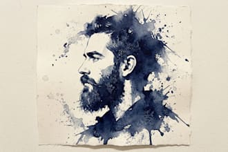 minimalist watercolor portraits from your photos