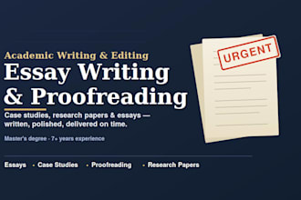 write and proofread essays, case studies and papers