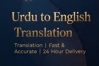 do logo design, urdu to english translation and data entry