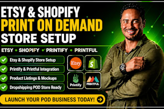 setup etsy shopify print on demand dropshipping etsy printify printful store
