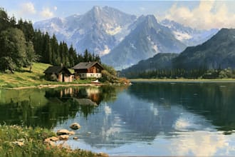 design custom oil painting landscape and nature art