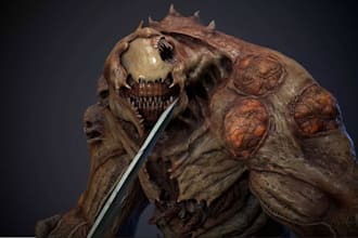 sculpt realistic 3d monsters, creatures, and game characters,3d scary character