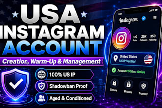 create usa instagram, instagram usa , instagram warm up and management